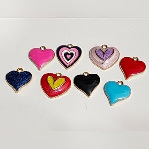 Charms Hearts Colorful Pendant Jewelry Making Crafts Valentines‎ Day Keychain